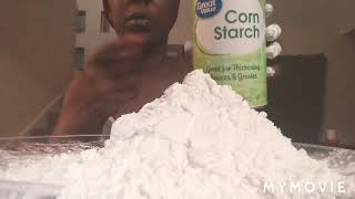 Eating Corn starch Using only Hands amp Straw  Messy  attempting to eat a whole can of 🌽 Starch [upl. by Rasure]