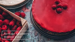 NoBake Raspberry Mousse Cake  ASMR Cooking  Torta Mousse di Lamponi [upl. by Merriott892]