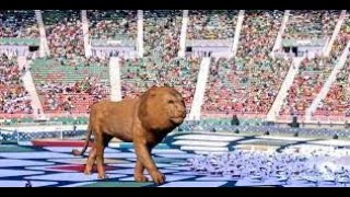 CAN 2021 Le lion 3D fait sensation à la cérémonie d’ouverture [upl. by Enyalb232]