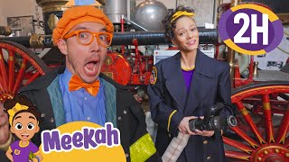 Exploring Fire Trucks and Gear Blippi amp Meekah Visit NYC Fire Station  2 HR OF MEEKAH [upl. by Shanks]