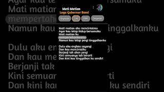 Mati Matian  Lagu Gubernur Band lagupopuler viral fyp beranda shorts lirick lirikmusic [upl. by Lanrev679]