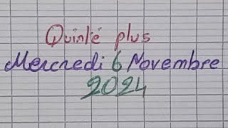 quinté plus du mercredi 6 novembre 2024 [upl. by Leighton]