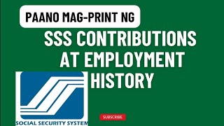 Paano mag print ng SSS Contributions at Employment History [upl. by Cade]