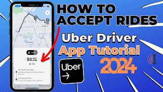 How To Accept Rides On The Uber Driver App  2024 Training amp Tutorial [upl. by Ecela]