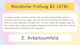 B2 Beruflich Mündliche Prüfung Teil 1  2 Arbeitsumfeld [upl. by Rhianna443]