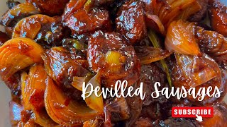 Restaurant Style Devilled Sausages I Spicy Devilled Sausages I Sausages Recipes [upl. by Anilad]