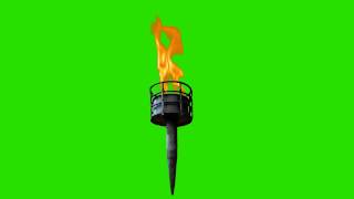 Green Screen Footage  HD Medieval Flame Torch [upl. by Nazar]