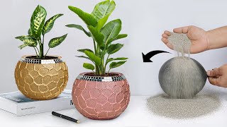 Easy cement pottery making  Cement flower vase  Tree planter Making [upl. by Wilber]