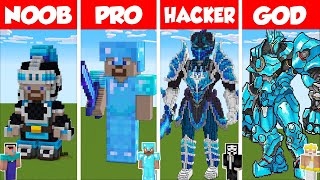 Minecraft REALISTIC PRO STATUE HOUSE BUILD CHALLENGE  NOOB vs PRO vs HACKER vs GOD  Animation [upl. by Mal]