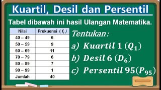 Kuartil Desil dan Persentil Data Kelompok [upl. by Nananne]