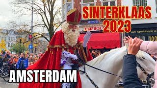 HOW AMSTERDAM CELEBRATES SINTERKLAAS IN THE NETHERLANDS  BOAT amp STREETS PARADE AMSTERDAM [upl. by Aicala]