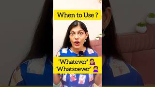 quotHow to Use Whatever vs Whatsoever Correctly  English Grammar in Hindiquotytshortsindia english [upl. by Rolo]