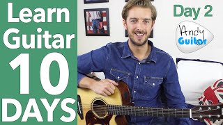 Guitar Lesson 2  EASY 2 CHORD SONG amp LEAD GUITAR 10 Day Guitar Starter Course [upl. by Garibald]