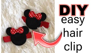 diy Mickey mouse hair cliphow to make hair clip at homeeasy cute hair clip makingdiy hairclips [upl. by Irem]