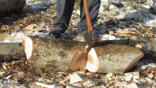 Bucking firewood with an Axe Cordwood Challenge [upl. by Risser]