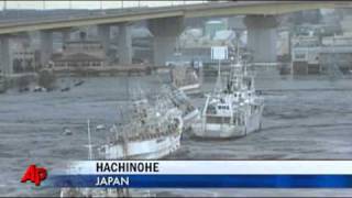 Tsunami Slams Japanese Coast After Quake [upl. by Ambrosia]