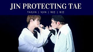 Jin protecting Taehyung 💜 taejin  vjin [upl. by Anahs]