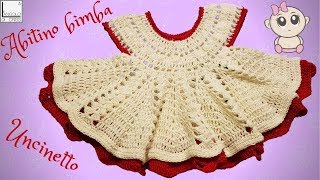 Tutorial vestitino neonata alluncinetto quotPanna amp fragolaquot 💕uncinetto facile passo a passo💕 [upl. by Auvil753]