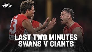 Last Two Minutes Sydney Swans v GWS Giants  Qualifying Final  AFL [upl. by Lovmilla768]