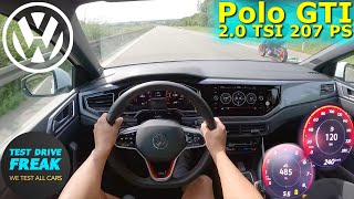 2023 Volkswagen Polo GTI DSG 207 PS TOP SPEED GERMAN AUTOBAHN DRIVE POV [upl. by Nosniv]