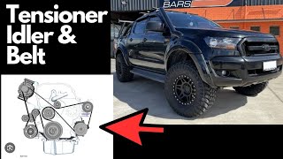 Ford Ranger Belt Tensioner amp Idler Pulley Replacement [upl. by Noryb]