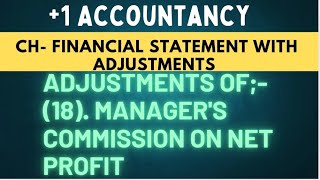 ch22lec19 Adjustment Of Manager Commission On Net Profit In Financial Statement With Adjustments [upl. by Alexa]