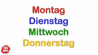 Das Wochentage Lied  Days of the week in German song for kids [upl. by Aram]