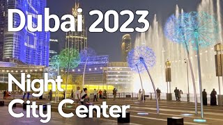 Dubai 4k Burj Khalifa Night City Center Walking Tour  United Arab Emirates 🇦🇪 [upl. by Gerk]