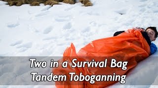 Snow Tandem Toboggan in a Survival Bag at Haweswater The Lake District [upl. by Nana]