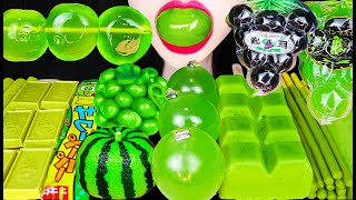 ASMR Green Dessert Kyoho Jelly Wagashi Ice Cream 쿄호젤리 녹차 아이스크림 화과자 먹방 Mukbang Eating [upl. by Ferdinanda]