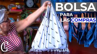 Con una CAMISETA puedes hacer esta BOLSA PARA LAS COMPRAS REUTILIZABLE fácil y sin máquina de coser [upl. by Hgierb832]