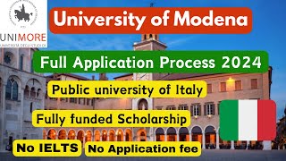 University of Modena Application Process 2024 No IELTS No application fee Public University Italy [upl. by Milicent]