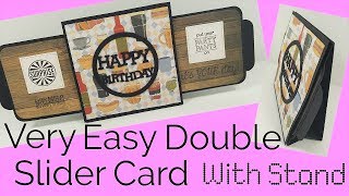 Easy Double Slider Card With Stand  Video Tutorial [upl. by Roselle]