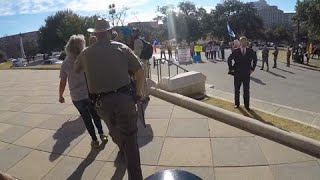 Protester Christine Weick Interrupts Texas Muslim Capitol Day [upl. by Leahcimal912]