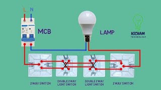 4 Way Switch  Intermediate Switch Connection  Staircase wiring [upl. by Evars]