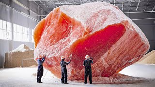 Himalayan Pink Salt  How to Harvest Millions of Tons of Pink Salt  Processing Himalayan in Factory [upl. by Lledniw]