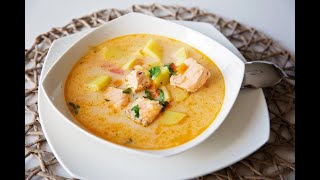 Norwegische Lachssuppe das leckere und einfache Rezept mit Fisch [upl. by Aehsrop105]