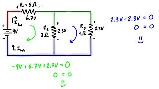 Kirchhoff’s Voltage Law KVL Example Problem 1 [upl. by Yenolem]