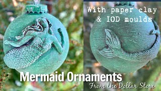 Mermaid Ornament Makeover from the Dollar Store Trash to Treasure [upl. by Masson]