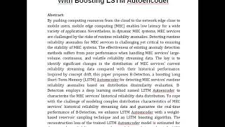 B Detection Runtime Reliability Anomaly Detection for MEC Services With Boosting LSTM Autoencoder [upl. by Barron]