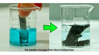 4K Displacement Reaction of Metals  Zinc in Copper II Sulfate  with explanation at micro level [upl. by Mad]