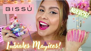 7 Labiales MAGICOS BISSÚ  demostracion con Swatches y Reseña realmente cambian de color Eve Tips [upl. by Skelton]