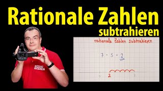 Rationale Zahlen subtrahieren  ganz einfach erklärt  Lehrerschmidt [upl. by Yenffit]