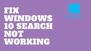 Fix Windows 10 Search Not Working [upl. by Epotimet]