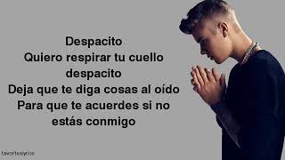 Justin Bieber  Despacito Lyrics ft Luis Fonsi Daddy Yankee [upl. by Casi893]