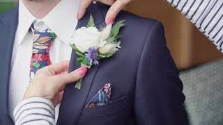 How to pin a Button Hole or Boutonnière on your Wedding Day [upl. by Adnical]