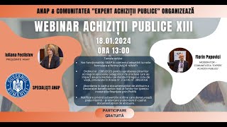 Webinar Achiziții Publice XIII  18012024 [upl. by Olnek]