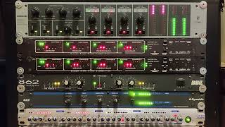 Rack of analog audio processor Symetrix 422  BBE 862  Texar audio Prism  Behringer MDX 800 [upl. by Lanoil]