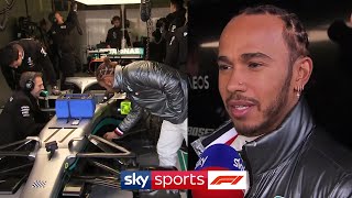 Lewis Hamilton amp Valtteri Bottas react to the new Mercedes W11 [upl. by Lyrred]