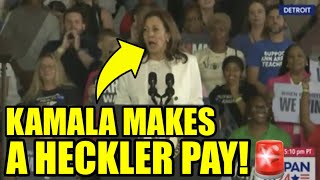 Heckler IMMEDIATELY REGRETS Interrupting KAMALA [upl. by Cooley912]